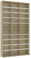 CD cabinet white and sonoma oak 102 x 23 x 177,5 cm chipboard 801783 - Cabinet