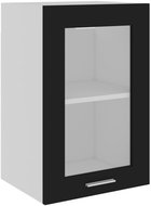 Shumee Upper kitchen cabinet with glass 802506 black - Cupboard
