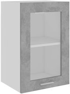 Shumee Upper kitchen cabinet with glass 802509 concrete grey - Cupboard