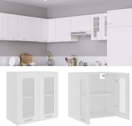 Shumee Upper kitchen cabinet with glass 802521 white - Cupboard