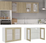 Shumee Upper kitchen cabinet with glass 802532 oak sonoma - Cupboard
