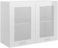 Shumee Upper kitchen cabinet with glass 802534 white high gloss - Cupboard