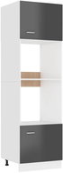 Shumee Kitchen cabinet for oven and microwave 802553 grey high gloss - Cupboard