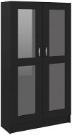 Glass cabinet black 82,5 x 30,5 x 150 cm chipboard 802760 - Cabinet