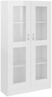 Presklená skrinka biela, vysoký lesk, 82,5 x 30,5 x 150 cm, drevotrieska 802765 - Skriňa
