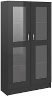 Glass cabinet black high gloss 82,5x30,5x150 cm chipboard 802766 - Cabinet