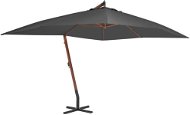 Cantilever parasol with wooden pole 400 x 300 cm anthracite 44491 - Sun Umbrella