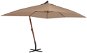 Cantilever parasol with wooden pole 400 x 300 cm taupe 44492 - Sun Umbrella