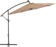 Cantilever parasol with LED lights steel pole 300 cm colour taupe 44522 - Sun Umbrella