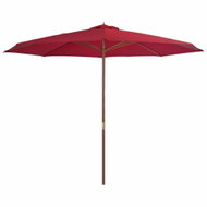 Garden parasol with wooden pole burgundy 350 cm 44531 - Sun Umbrella