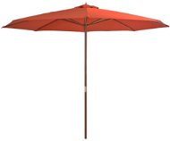 Garden parasol with wooden pole terracotta 350 cm 44532 - Sun Umbrella