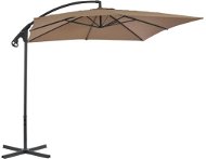 Cantilever parasol with steel pole 250 x 250 cm colour taupe 44880 - Sun Umbrella