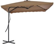 Garden parasol with steel rod 250 x 250 cm taupe 44884 - Sun Umbrella
