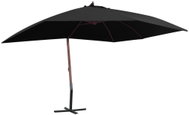 Hanging umbrella with wooden pole 400 x 300 cm black 47122 - Sun Umbrella