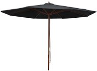 Sun Umbrella Garden parasol with wooden pole 350 cm black 47138 - Slunečník