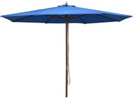 Garden parasol with wooden pole 350 cm blue 47139 - Sun Umbrella
