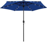 Sun umbrella with LED lights aluminium pole 270 cm azure blue 47359 - Sun Umbrella