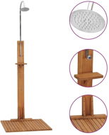 Garden shower 75 x 75 x 210 cm solid teak 312276 - Garden Shower