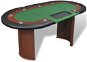 Stôl na poker pre 10 hráčov, zóna pre dílera + držiak na žetóny, zelený 80133 - Stôl