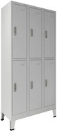 Lockers with 6 compartments steel 90 x 45 x 180 cm grey 145364 - Wardrobe