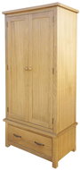 Wardrobe with 1 drawer 90 x 52 x 183 cm solid oak 243188 - Wardrobe