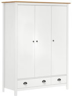 Wardrobe 3-leaf Hill Range white 127x50x170 solid pine 288954 - Wardrobe