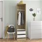 Wardrobe with drawers white and sonoma 50x50x200 cm chipboard 800617 - Wardrobe