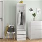 Wardrobe with drawers white with gloss 50x50x200 cm chipboard 800618 - Wardrobe