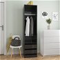 Wardrobe with drawers black glossy 50x50x200 cm chipboard 800619 - Wardrobe