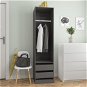 Wardrobe with drawers grey glossy 50x50x200 cm chipboard 800620 - Wardrobe