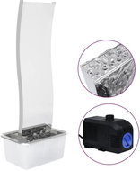 Garden fountain with pump stainless steel 130 cm rounded 48089 - Garden Fountain