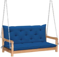 Houpačka s modrou poduškou 120 cm masivní teak 3062875 - Zahradní houpačka