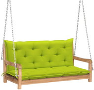 Houpačka s jasně zelenou poduškou 120 cm masivní teak 3062876 - Zahradní houpačka
