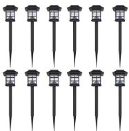 Outdoor solar LED lamp with spike, set of 12, 8,6 x 8,6 x 38 cm - Garden Lighting