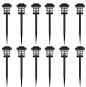 Outdoor solar LED lamp with spike, set of 12, 8,6 x 8,6 x 38 cm - Garden Lighting