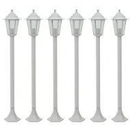 Zahradní sloupové lampy 6 ks E27 110 cm hliníkové bílé - Zahradní osvětlení
