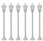 Zahradní sloupové lampy 6 ks E27 110 cm hliníkové bílé - Zahradní osvětlení