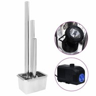 Garden fountain silver 48 x 34 x 153 cm stainless steel 48092 - Garden Fountain