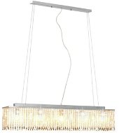 Stropní lampa s křišťálovými korálky stříbrná 104 cm E14 - Lustr