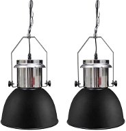 Metal ceiling lamp 2 pcs with adjustable height modern black - Garden Lighting