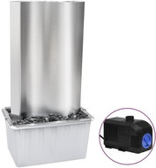 Garden fountain silver 60,2 x 37 x 122,1 cm stainless steel 48095 - Garden Fountain