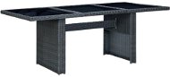 Záhradný stôl tmavo sivý polyratan a tvrdené sklo 313309 - Záhradný stôl