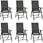 Skládací zahradní židle 6 ks textilen černé 312179 - Zahradní židle