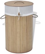 Bamboo laundry basket round natural 242723 - Laundry Basket