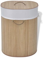 Bamboo laundry basket oval natural shade 242727 - Laundry Basket