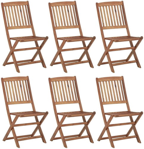 Skládací zahradní židle 6 ks masivní akáciové dřevo 3065522 - Zahradní židle - Main image