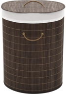 Bamboo laundry basket oval dark brown 242728 - Laundry Basket