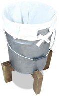 Laundry basket, recycled solid wood and iron, 30x30x58 cm 244499 - Laundry Basket