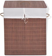 Bamboo laundry basket rectangular brown 245579 - Laundry Basket