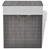 Bamboo laundry basket rectangular dark brown 245582 - Laundry Basket